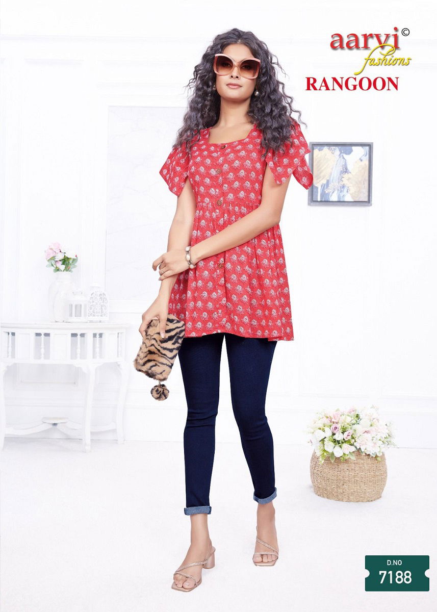 Aarvi Rangoon Lawn Cotton Ladies Top Catalog
